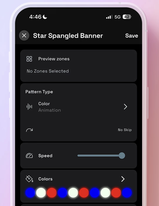 Polar app color and animation editor